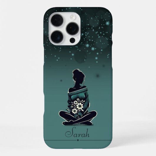 Coque iPhone 16 Pro Max Silhouette florale Dreamy (Verso)