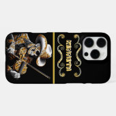 Coque iPhone 16 Pro Max Skeleton Cowboy Jouer Le Violon (Verso Horizontal)