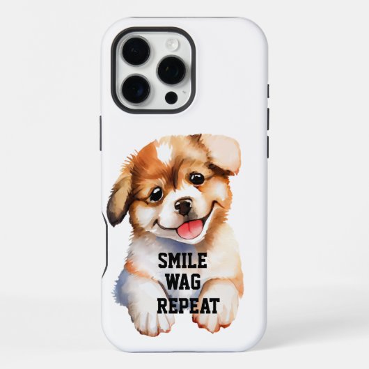 COQUE iPhone 16 PRO MAX SMILE QUEUE RÉPÉTER -CHIEN MIGNON (Verso)