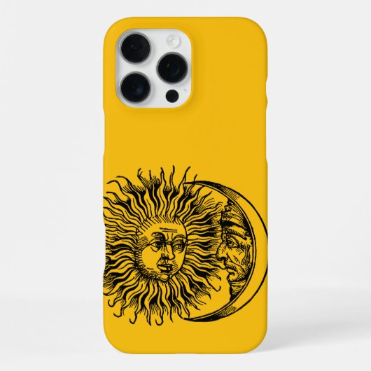 Coque iPhone 16 Pro Max Soleil et lune médiévaux (Verso)