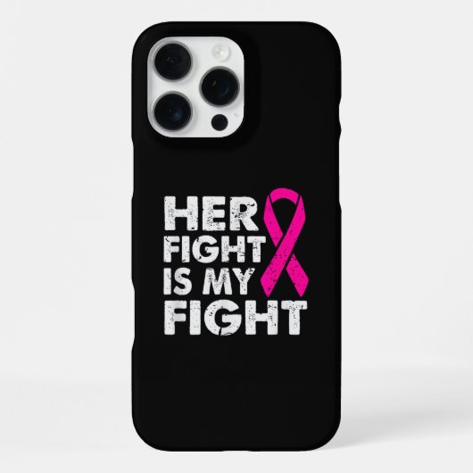 Coque iPhone 16 Pro Max Son Combat est Mon Combat Sensibilisation au Cance (Verso)