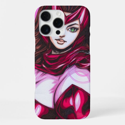 Coque iPhone 16 Pro Max Sorcière écarlate ~ Wanda Maximoff (Verso)