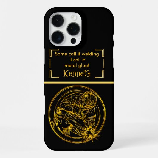 Coque iPhone 16 Pro Max Soudage de précision doré (Verso)