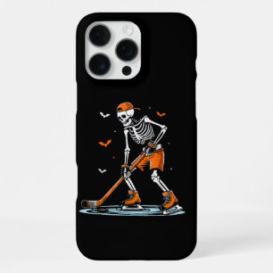 Coque iPhone 16 Pro Max Squelette Hockey sur glace Halloween Garçons Drôle
