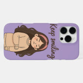 Coque iPhone 16 Pro Max Sticker Grumpy mignonne fille - cheveux longs et s (Verso Horizontal)
