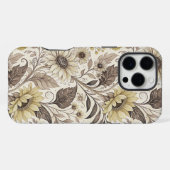 Coque iPhone 16 Pro Max Sunflowers Boho Art Nouveau (Verso Horizontal)
