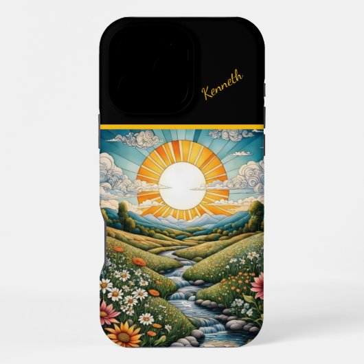 Coque iPhone 16 Pro Max Sunlit Stream In A Meadow (Verso)