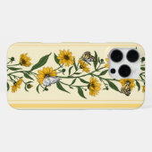 Coque iPhone 16 Pro Max Sunroot fleur rayée sur blanc cassé (Verso Horizontal)