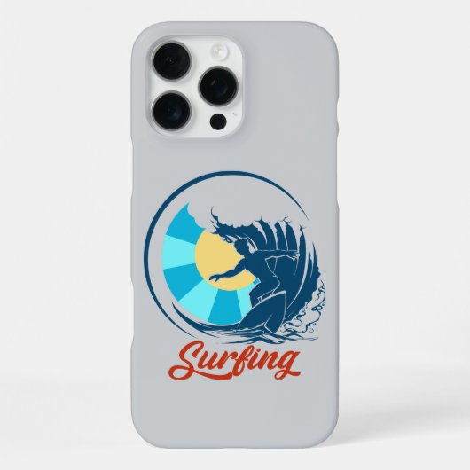 Coque iPhone 16 Pro Max Surfeur en bleu (Verso)