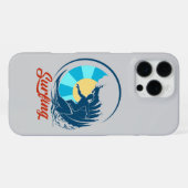 Coque iPhone 16 Pro Max Surfeur en bleu (Verso Horizontal)