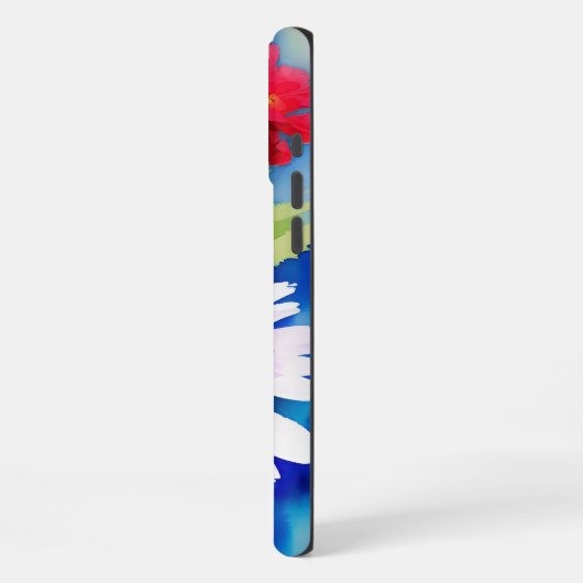 Coque iPhone 16 Pro Max Surreal Blue Eye Pink Flower & Red Zenias (Côté gauche)