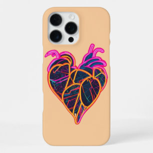 Coque iPhone 16 Pro Max Sweat - shirt à capuche cardiaque anatomique néon