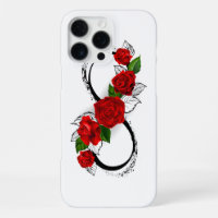 Symbole d'infini avec les roses rouges