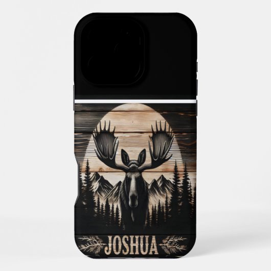 Coque iPhone 16 Pro Max Symbole Moose Silhouette (Verso)