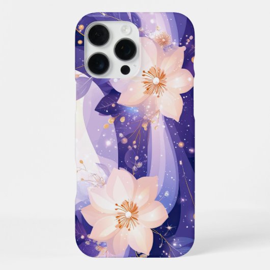 Coque iPhone 16 Pro Max Symphonie de fleurs céleste (Verso)