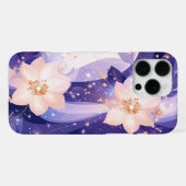 Coque iPhone 16 Pro Max Symphonie de fleurs céleste (Verso Horizontal)