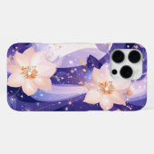 Coque iPhone 16 Pro Max Symphonie de fleurs céleste (Verso Horizontal)
