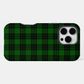 Coque iPhone 16 Pro Max Tartan Graham vert carreaux noirs (Verso Horizontal)
