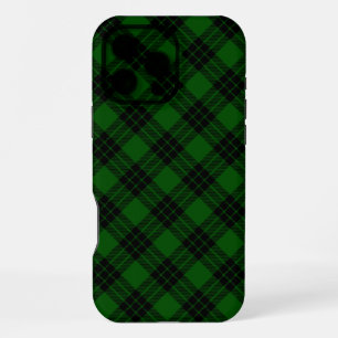 Coque iPhone 16 Pro Max Tartan Graham vert noir carreaux