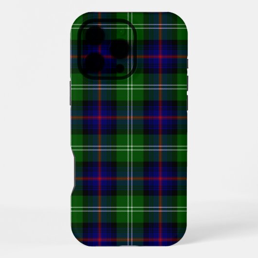 Coque iPhone 16 Pro Max tartan Sutherland bleu vert carreaux (Verso)