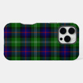 Coque iPhone 16 Pro Max tartan Sutherland bleu vert carreaux (Verso Horizontal)