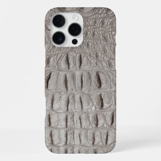 Coque iPhone 16 Pro Max Taupe moderne Croc Cuir Texture (Verso)