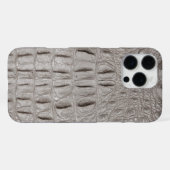 Coque iPhone 16 Pro Max Taupe moderne Croc Cuir Texture (Verso Horizontal)