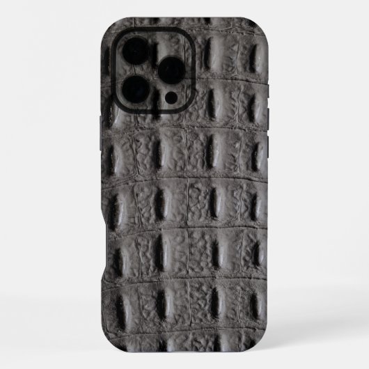 Coque iPhone 16 Pro Max Taupe moderne Croc Cuir Texture (Verso)