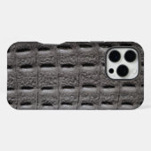 Coque iPhone 16 Pro Max Taupe moderne Croc Cuir Texture (Verso Horizontal)