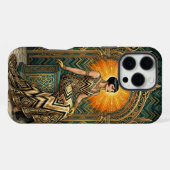 Coque iPhone 16 Pro Max Teal & Gold iPhone 16 Pro Max Case | Elegant Egypt (Verso Horizontal)