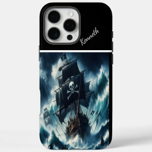 Coque iPhone 16 Pro Max Tempête de combat des navires pirates