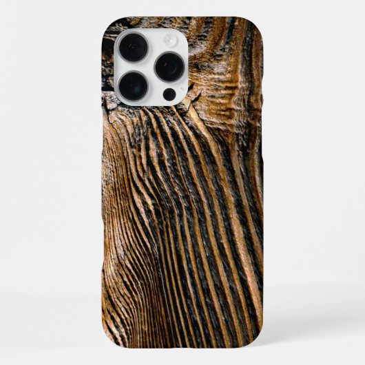 Coque iPhone 16 Pro Max Texture de bois cool unique (Verso)