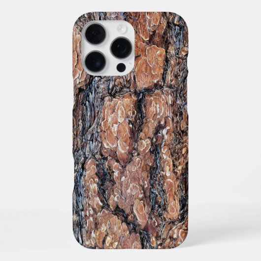 Coque iPhone 16 Pro Max Texture de l'écorce de pin (Verso)