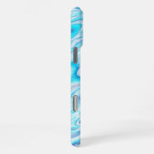 Coque iPhone 16 Pro Max Texture de marbre à vague bleue de l'océan Abstrai (Côté droit)
