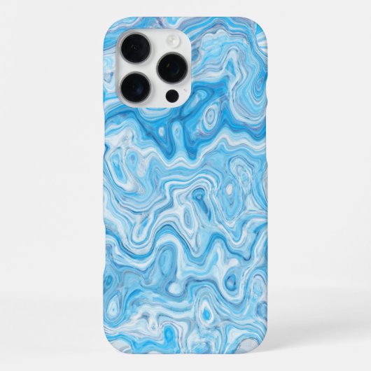 Coque iPhone 16 Pro Max Texture de marbre bleu de glacier glacé abstrait l (Verso)