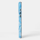 Coque iPhone 16 Pro Max Texture de marbre bleu de glacier glacé abstrait l (Côté gauche)
