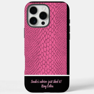 Coque iPhone 16 Pro Max Texture de serpent vibrante dans des teintes roses