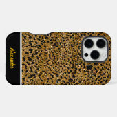 Coque iPhone 16 Pro Max Tissu empreinte de léopard étincelant (Verso Horizontal)