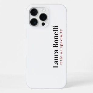 Coque iPhone 16 Pro Max Titre de nom simple moderne minimaliste profession