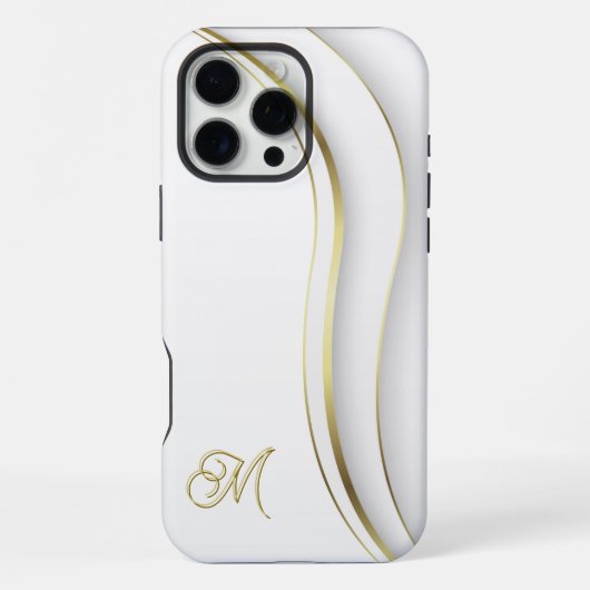 Coque iPhone 16 Pro Max Tourbillon Doré Monogrammé  (Verso)