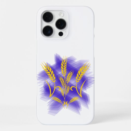 Coque iPhone 16 Pro Max Trident ukrainien fait d'épi de blé (Verso)