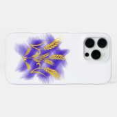 Coque iPhone 16 Pro Max Trident ukrainien fait d'épi de blé (Verso Horizontal)