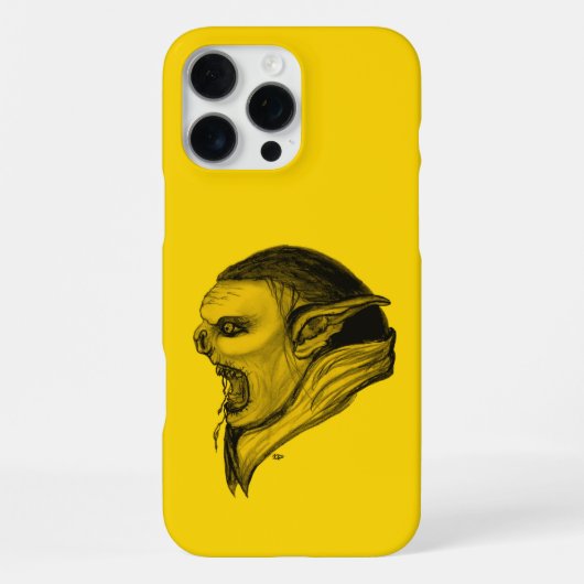 Coque iPhone 16 Pro Max Troll en design noir et jaune (Verso)