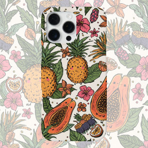 Coque iPhone 16 Pro Max Tropical Fruit Squad Mignon Pinson Papaye Rétro