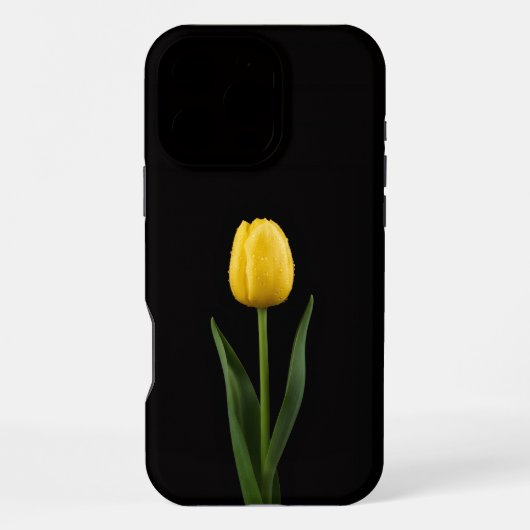 Coque iPhone 16 Pro Max Tulipe doré Black 4 Luxe iPhone 16 Pro Max (Verso)