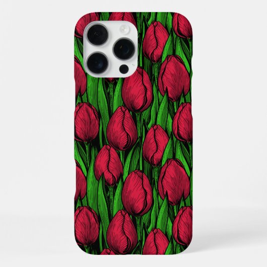 Coque iPhone 16 Pro Max Tulipes rouges (Verso)