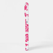 Coque iPhone 16 Pro Max Typographie Rose Damassé Votre nom ou citation (Côté gauche)