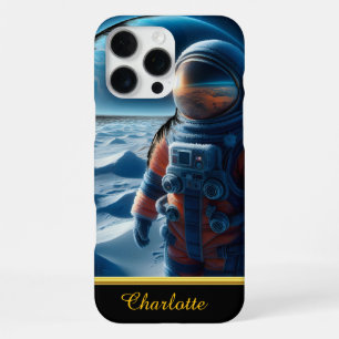 Coque iPhone 16 Pro Max Un astronaute en costume orange vif