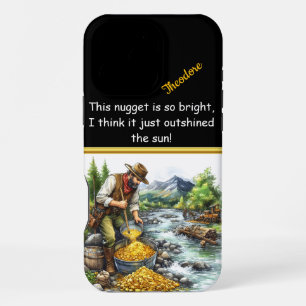 Coque iPhone 16 Pro Max Un mineur d'or chérit la richesse de la rivière à
