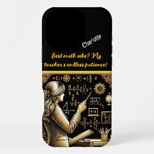 Coque iPhone 16 Pro Max Une femme explique des équations complexes dans un (Verso)